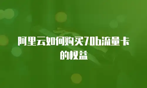 阿里云如何购买70b流量卡的权益
