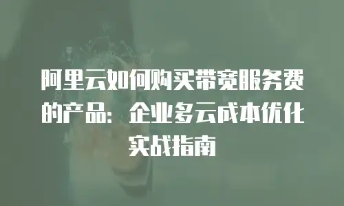 阿里云如何购买带宽服务费的产品：企业多云成本优化实战指南