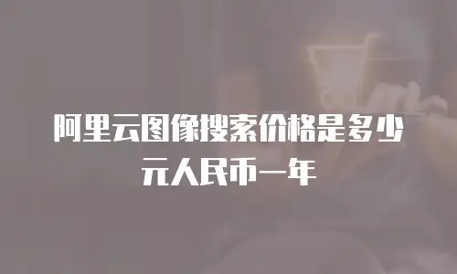 阿里云图像搜索价格是多少元人民币一年