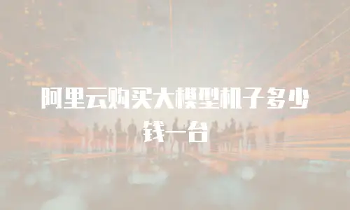 阿里云购买大模型机子多少钱一台