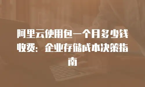 阿里云使用包一个月多少钱收费：企业存储成本决策指南