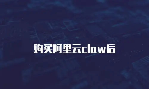 购买阿里云claw后