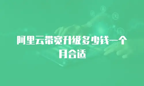 阿里云带宽升级多少钱一个月合适