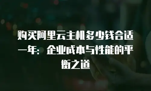 购买阿里云主机多少钱合适一年：企业成本与性能的平衡之道
