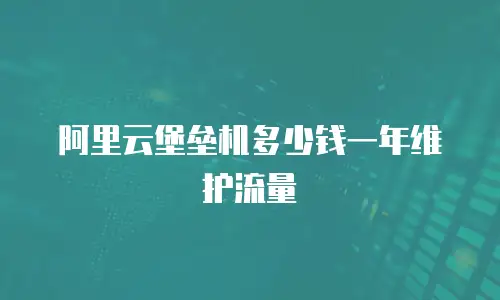 阿里云堡垒机多少钱一年维护流量