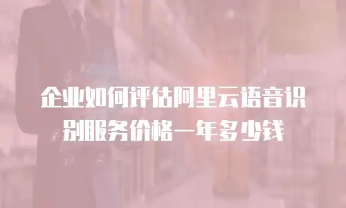 企业如何评估阿里云语音识别服务价格一年多少钱