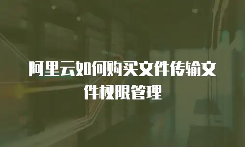 阿里云如何购买文件传输文件权限管理