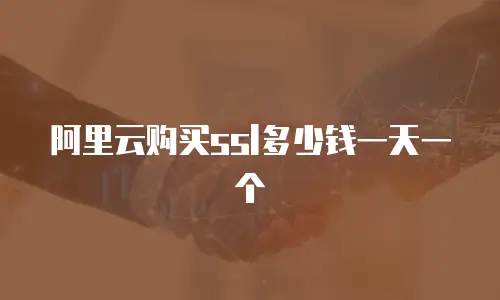 阿里云购买ssl多少钱一天一个