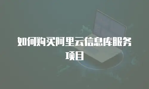 如何购买阿里云信息库服务项目