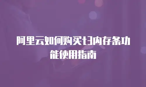 阿里云如何购买t3内存条功能使用指南