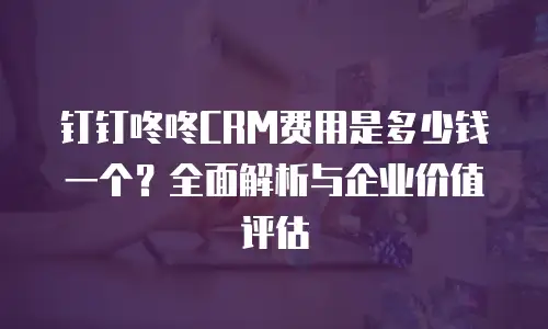 钉钉咚咚CRM费用是多少钱一个？全面解析与企业价值评估