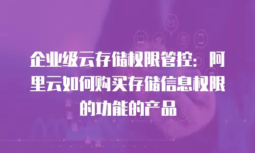 企业级云存储权限管控：阿里云如何购买存储信息权限的功能的产品