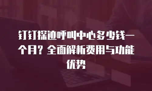钉钉探迹呼叫中心多少钱一个月？全面解析费用与功能优势
