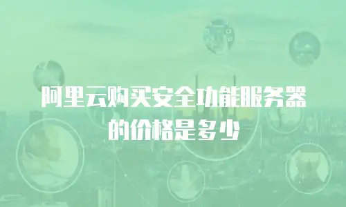 阿里云购买安全功能服务器的价格是多少