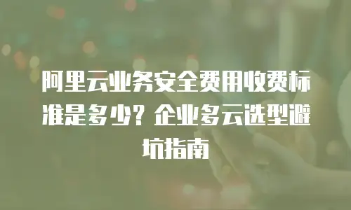 阿里云业务安全费用收费标准是多少？企业多云选型避坑指南