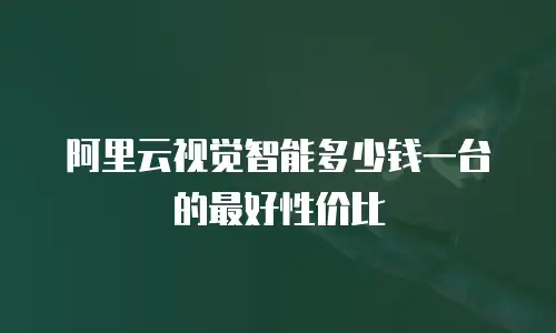 阿里云视觉智能多少钱一台的最好性价比