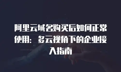 阿里云域名购买后如何正常使用：多云视角下的企业接入指南