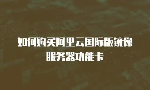 如何购买阿里云国际版镜像服务器功能卡