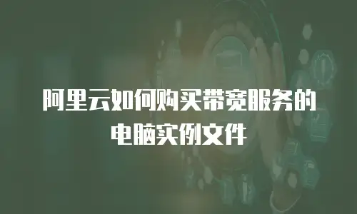 阿里云如何购买带宽服务的电脑实例文件