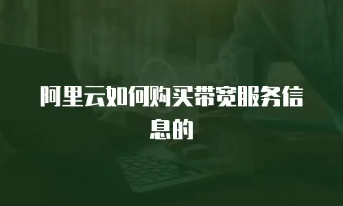 阿里云如何购买带宽服务信息的