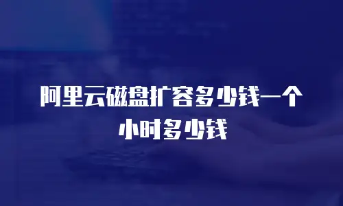 阿里云磁盘扩容多少钱一个小时多少钱