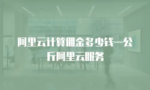 阿里云计算佣金多少钱一公斤阿里云服务