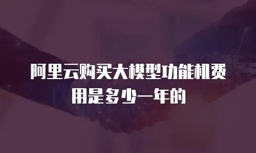 阿里云购买大模型功能机费用是多少一年的