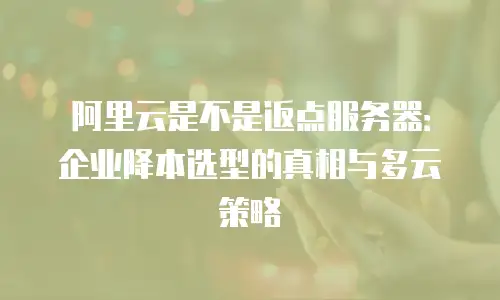 阿里云是不是返点服务器：企业降本选型的真相与多云策略