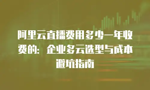 阿里云直播费用多少一年收费的：企业多云选型与成本避坑指南