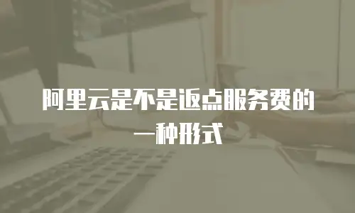 阿里云是不是返点服务费的一种形式