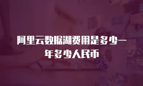 阿里云数据湖费用是多少一年多少人民币