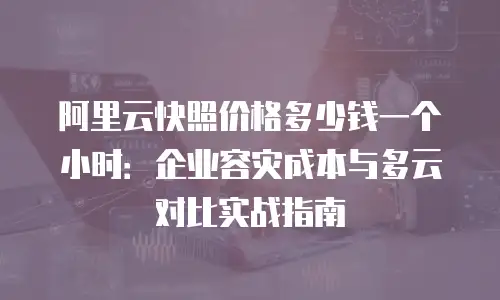 阿里云快照价格多少钱一个小时：企业容灾成本与多云对比实战指南