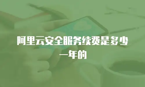 阿里云安全服务续费是多少一年的