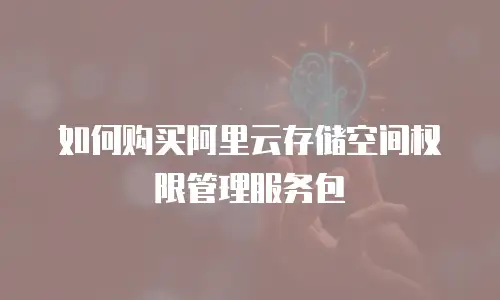 如何购买阿里云存储空间权限管理服务包