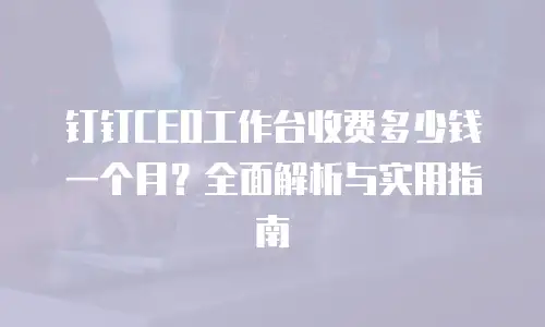 钉钉CEO工作台收费多少钱一个月？全面解析与实用指南
