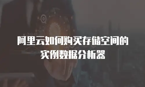 阿里云如何购买存储空间的实例数据分析器