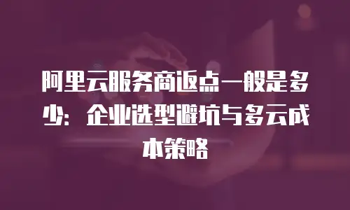 阿里云服务商返点一般是多少：企业选型避坑与多云成本策略