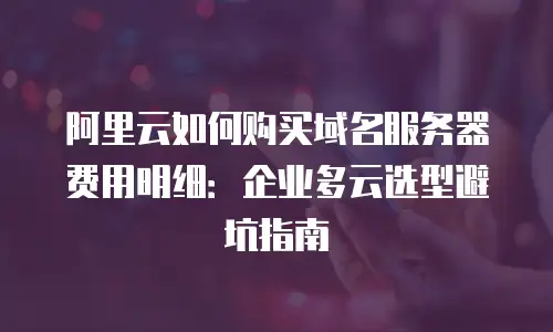 阿里云如何购买域名服务器费用明细：企业多云选型避坑指南