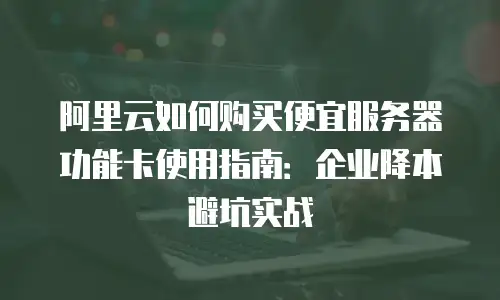 阿里云如何购买便宜服务器功能卡使用指南：企业降本避坑实战