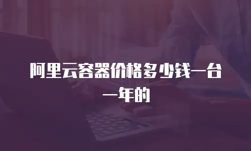 阿里云容器价格多少钱一台一年的