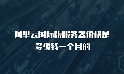 阿里云国际版服务器价格是多少钱一个月的