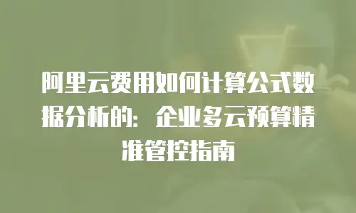阿里云费用如何计算公式数据分析的：企业多云预算精准管控指南