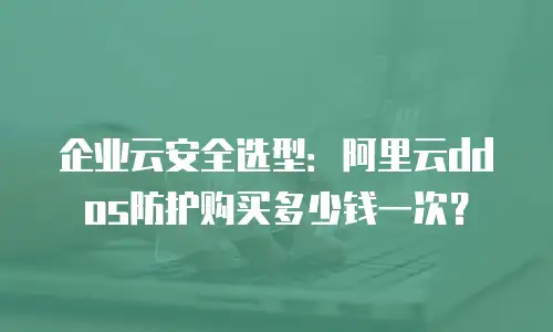 企业云安全选型：阿里云ddos防护购买多少钱一次？