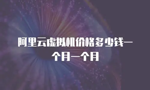 阿里云虚拟机价格多少钱一个月一个月