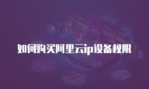 如何购买阿里云ip设备权限