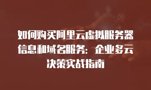 如何购买阿里云虚拟服务器信息和域名服务：企业多云决策实战指南