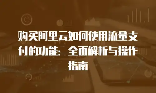 购买阿里云如何使用流量支付的功能：全面解析与操作指南