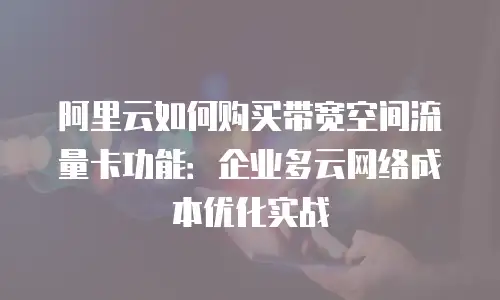 阿里云如何购买带宽空间流量卡功能：企业多云网络成本优化实战