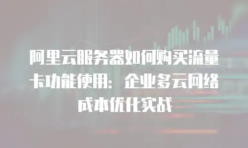 阿里云服务器如何购买流量卡功能使用：企业多云网络成本优化实战