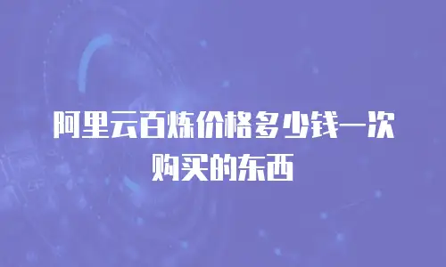 阿里云百炼价格多少钱一次购买的东西